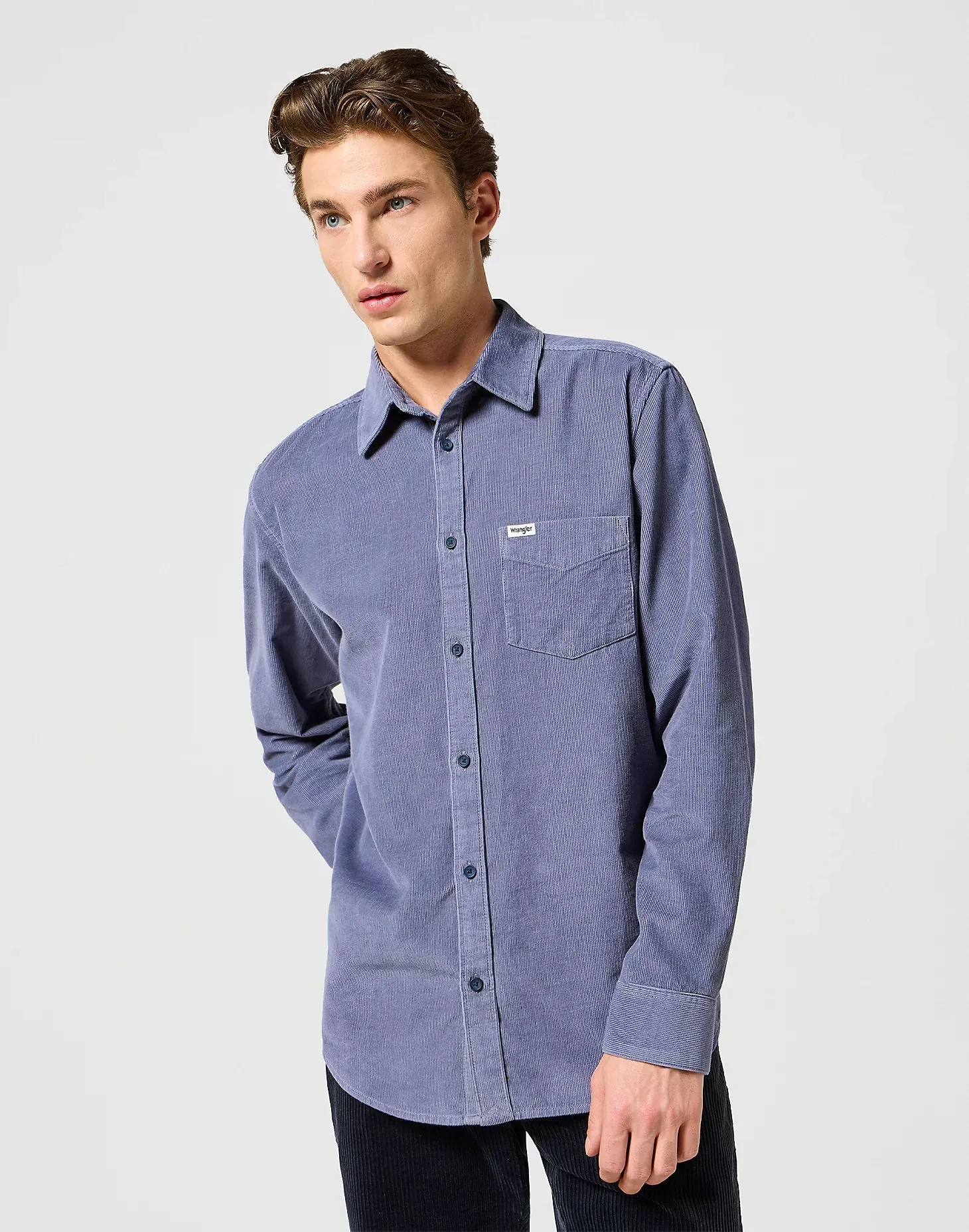 1 Pocket Corduroy Shirt in Grisaille