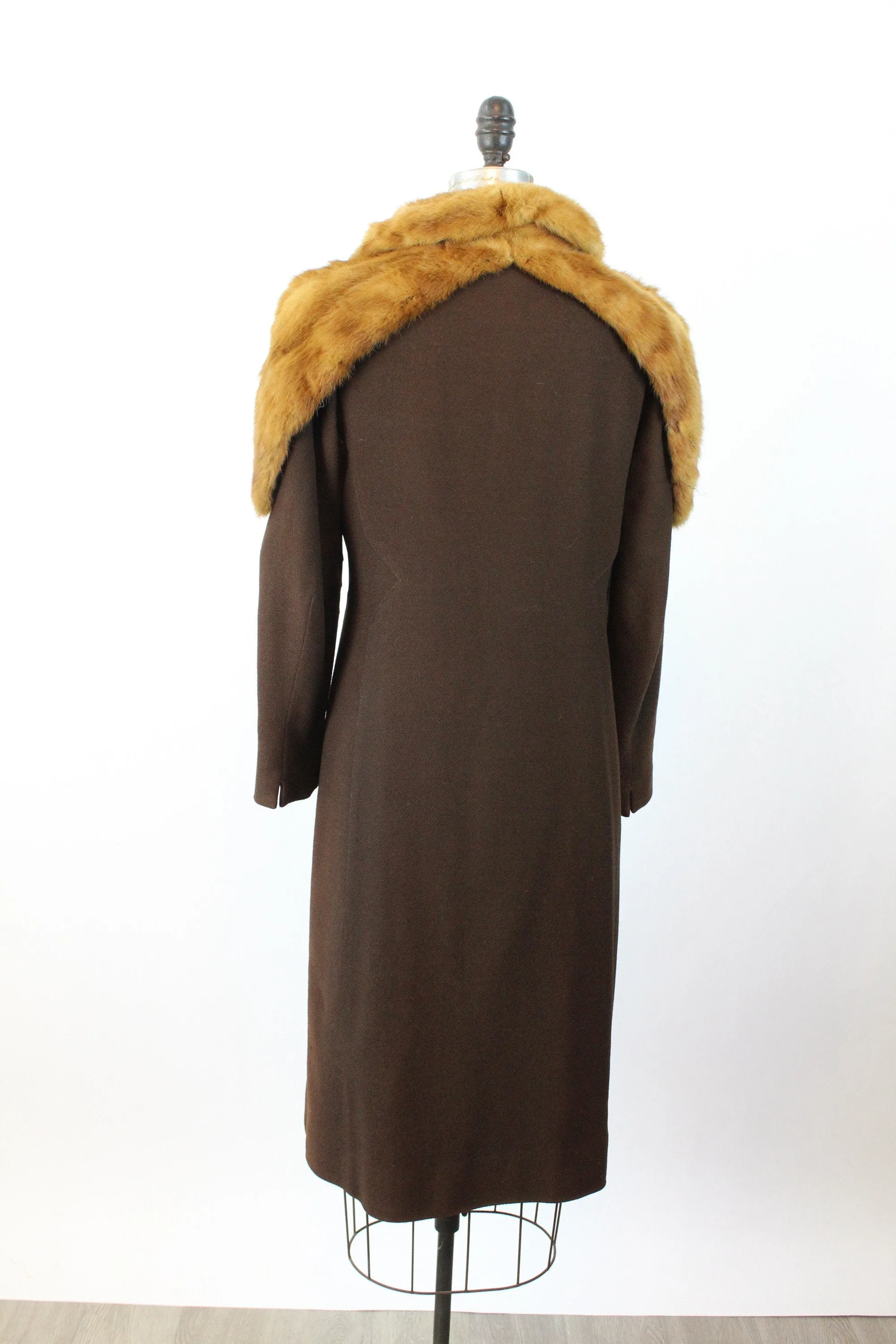 1930s wool FUR cape COLLAR COAT small | new fall