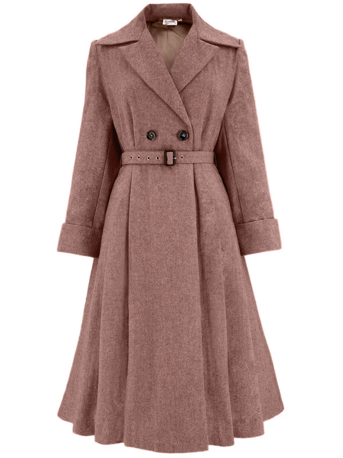 1940s Vintage Promenade Swing Coat in Ruby Brown