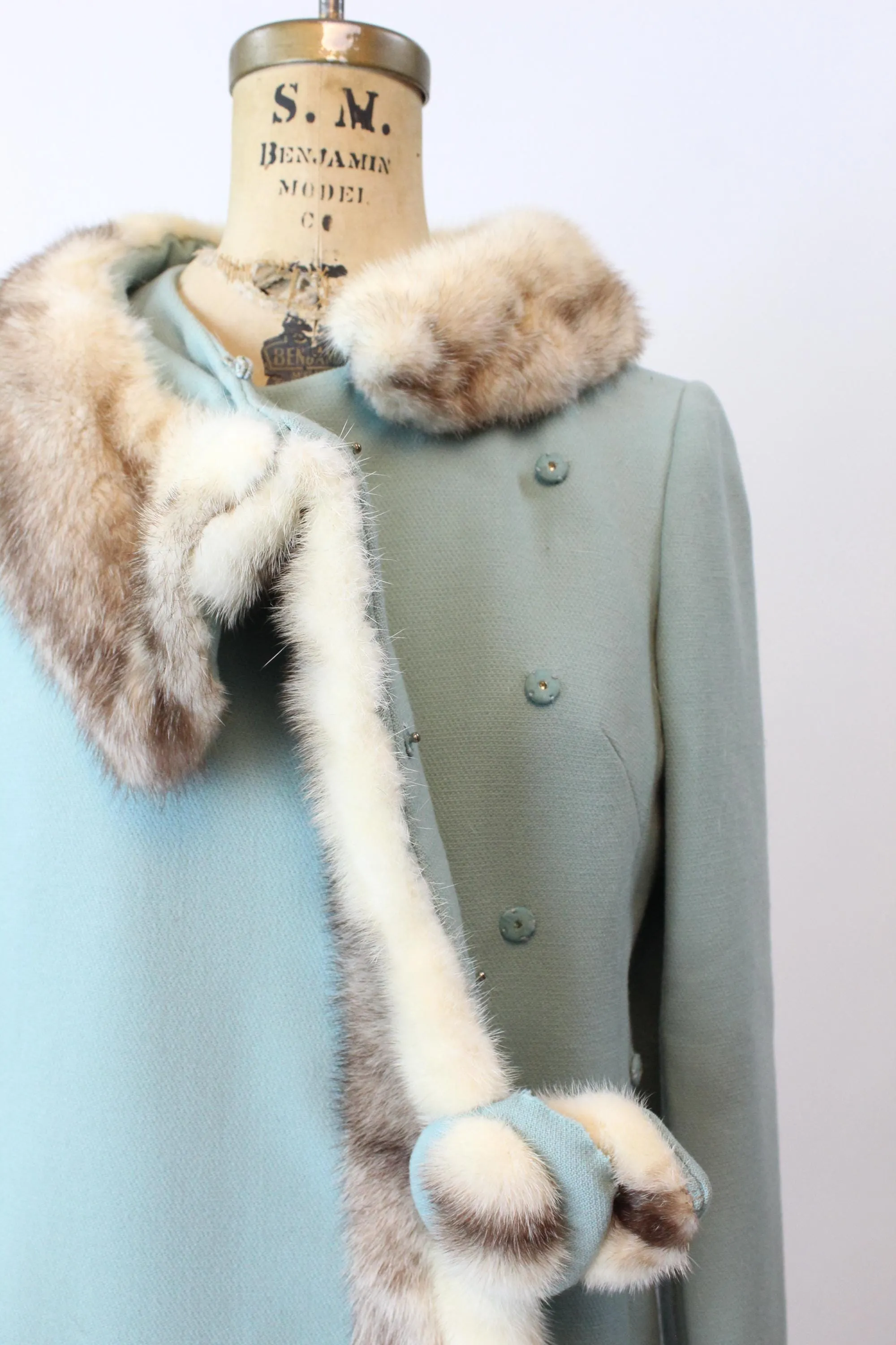 1960s CARLISLE COUTURE mink wool coat small | new fall winter