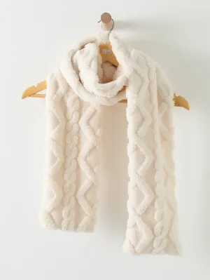 1pc Embossed Plush Scarf