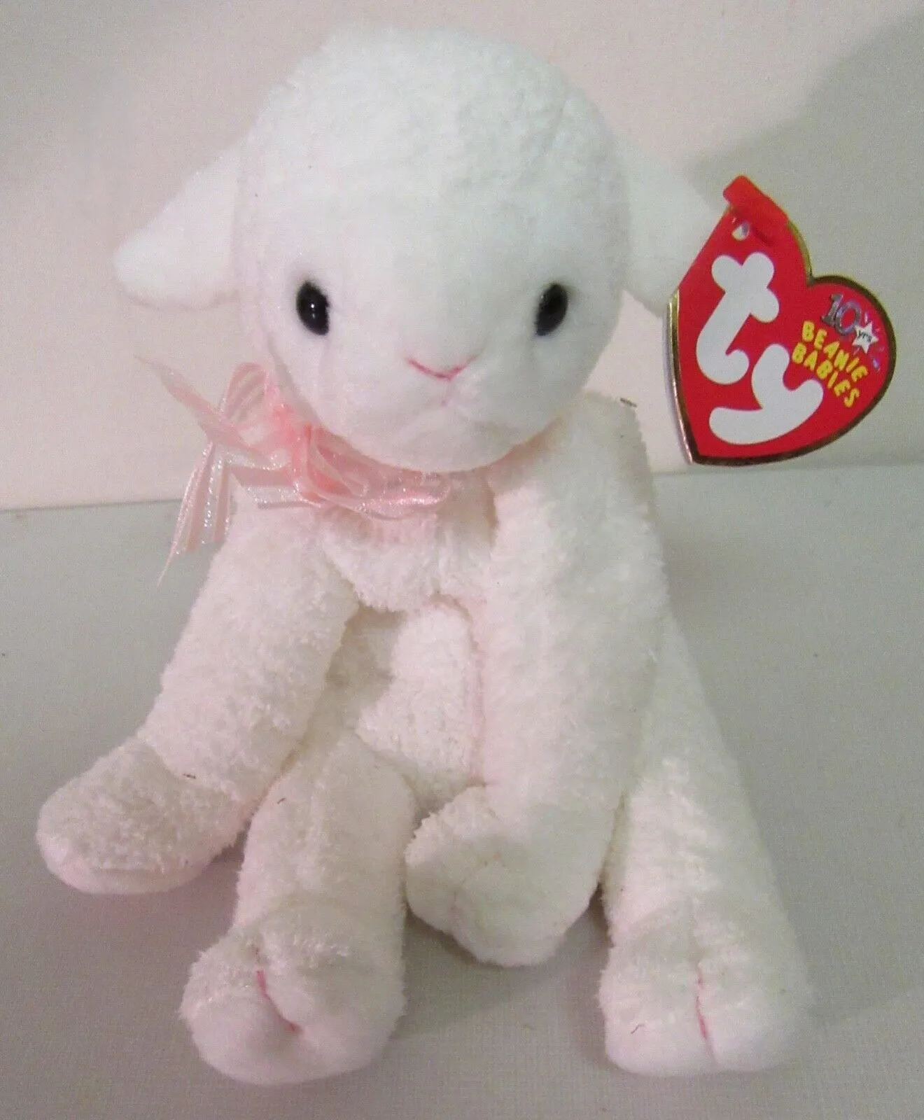 2002 Ty Beanie Lullaby White Lamb 7" Plush