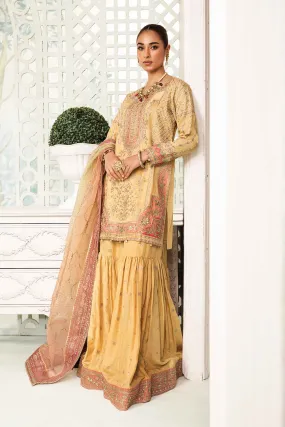 3 Piece Embroidered Raw Silk Suit | SF-EA24-19