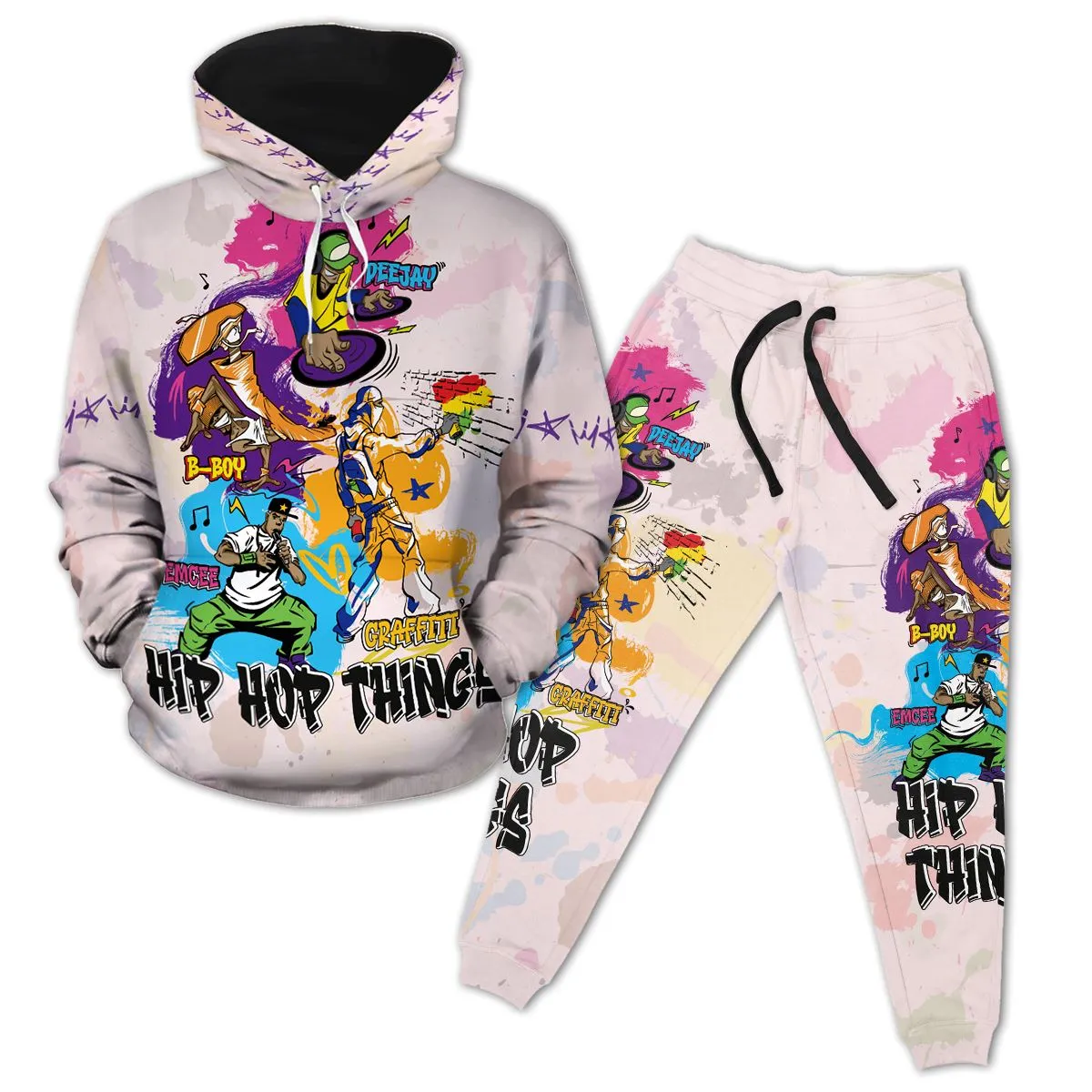 4 Elements Of Hip Hop All-over Hoodie and Joggers Set