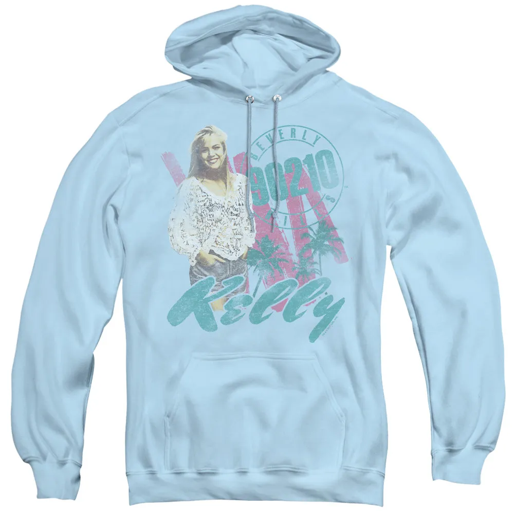 90210 Kelly Vintage Mens Hoodie Light Blue