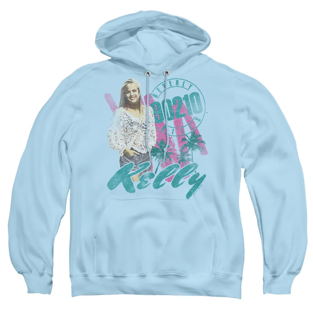 90210 Kelly Vintage Mens Hoodie Light Blue