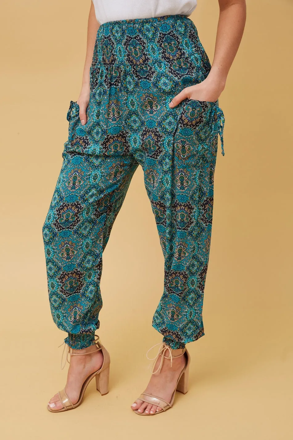 ABSTRACT PRINT BOHO HAREM PANTS