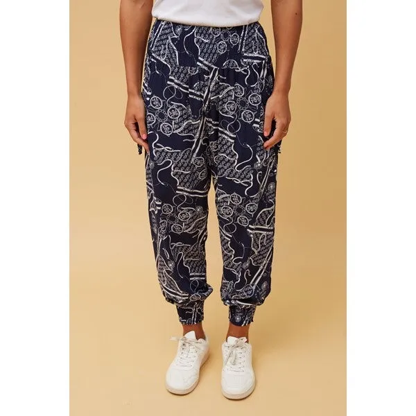 ABSTRACT PRINT BOHO HAREM PANTS