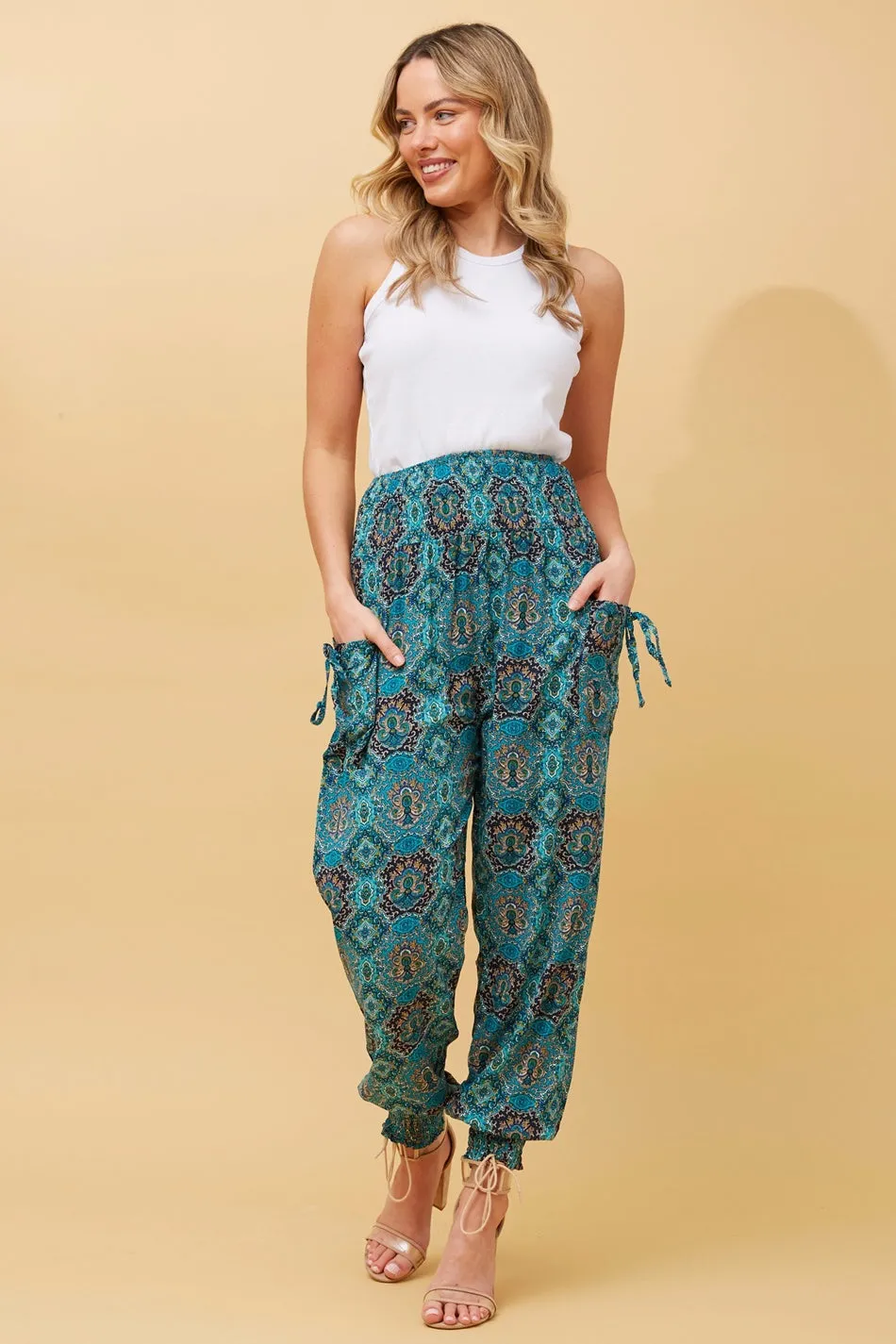 ABSTRACT PRINT BOHO HAREM PANTS