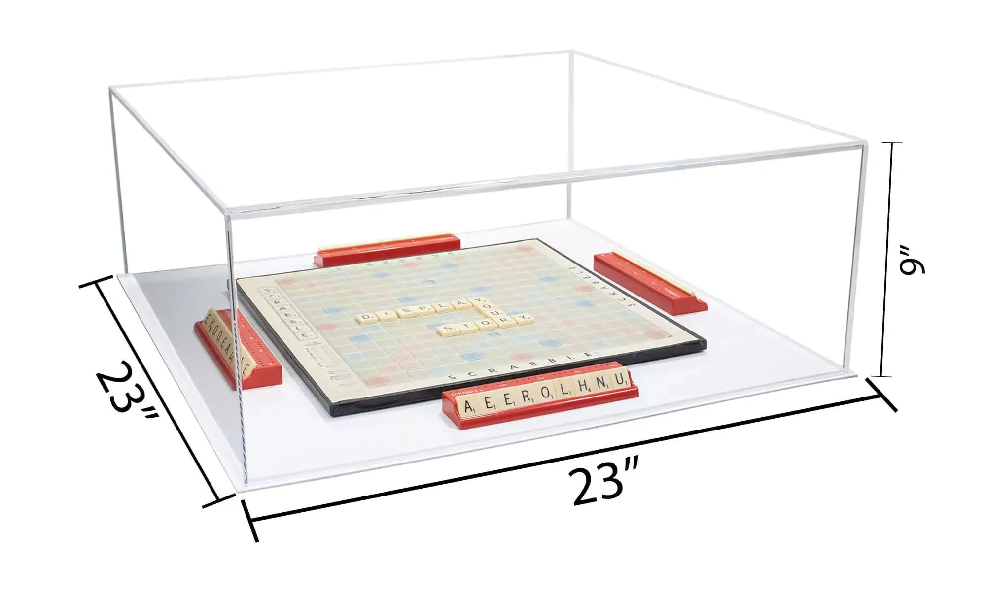 Acrylic Board Game, Cards, Puzzle, Tabletop Game Cover Display Case (A128)