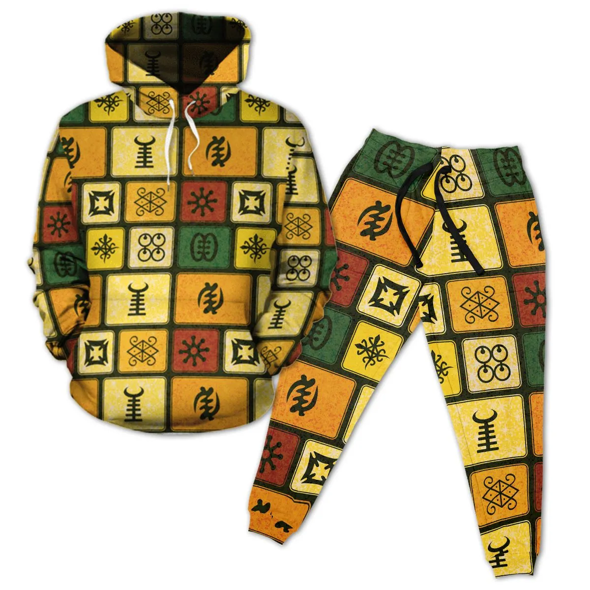 Adinkra Symbols All-over Hoodie and Joggers Set