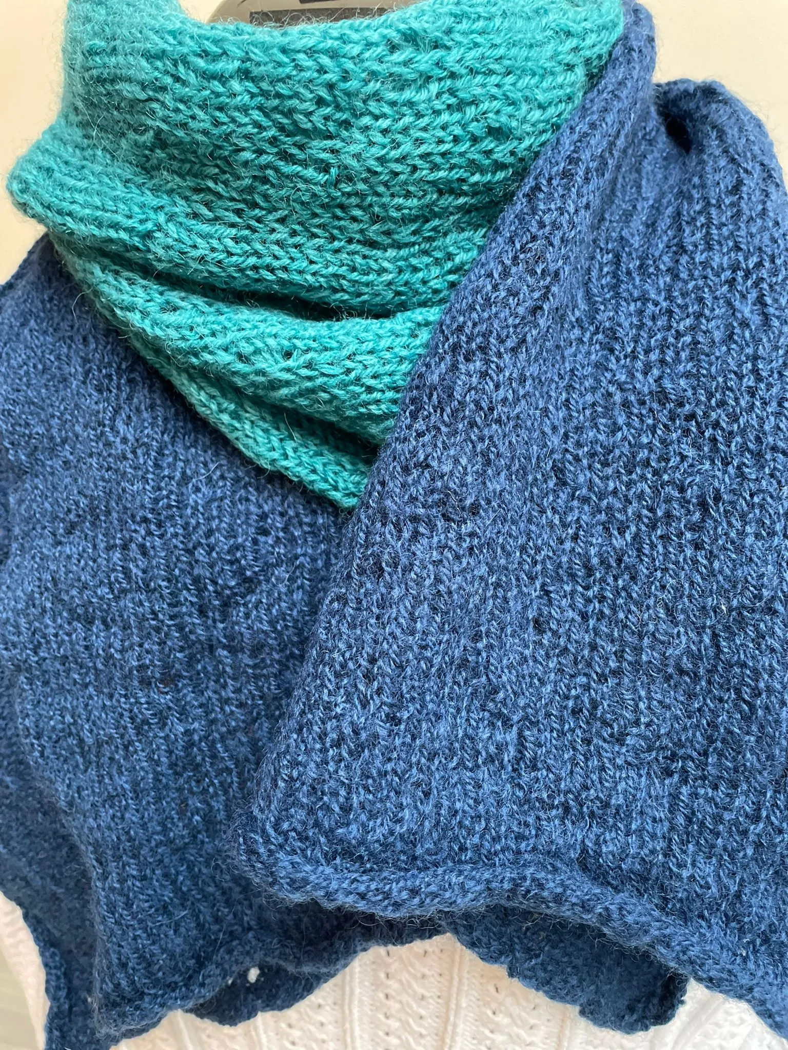 Adult Unique British Wool Scarf - Handmade using hand dyed yarn