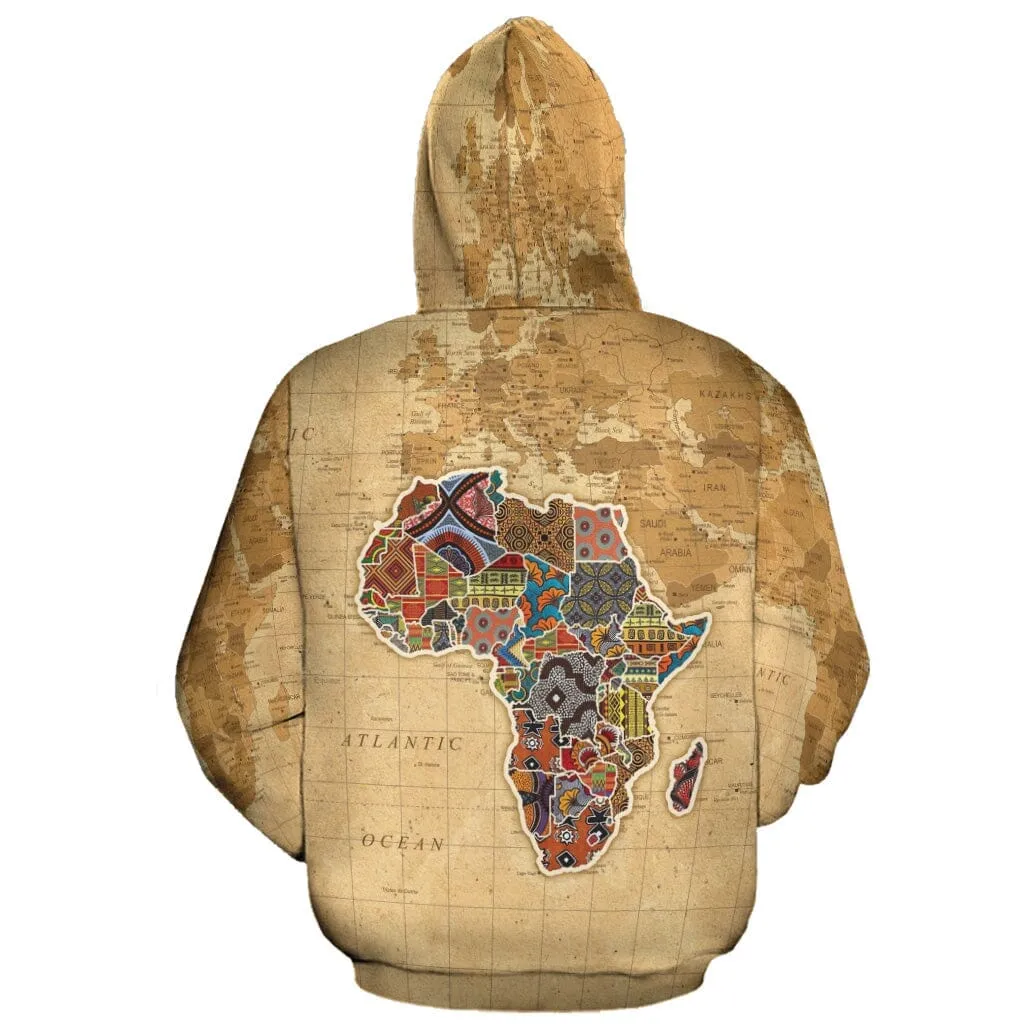 Africa On World Map All-over Hoodie and Joggers Set