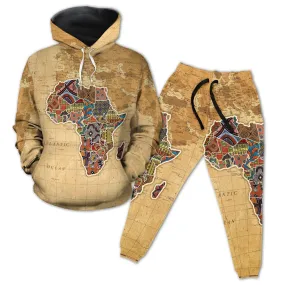 Africa On World Map All-over Hoodie and Joggers Set