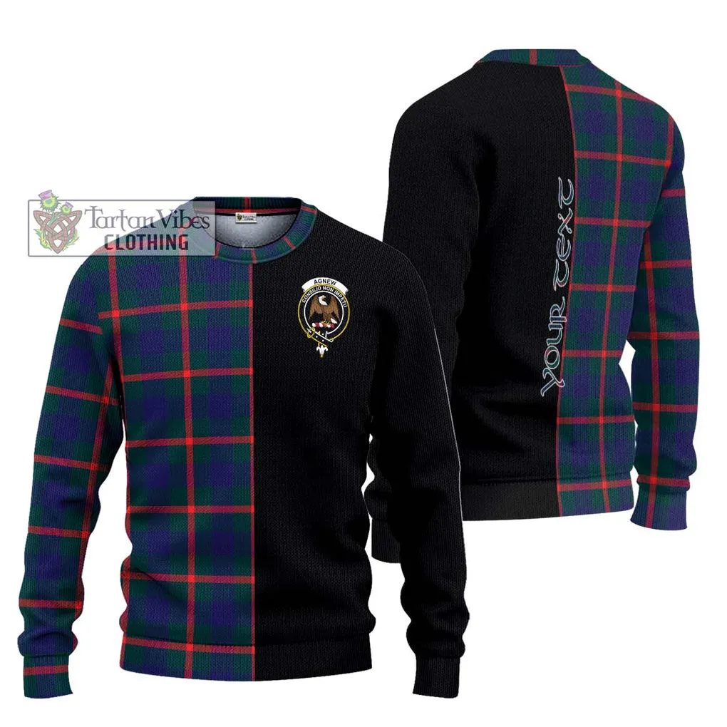 Agnew Tartan Ugly Sweater with Family Crest and Half Of Me Style