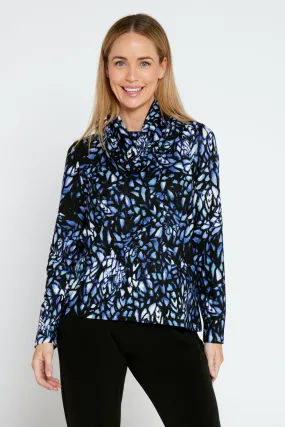 Alma Knit Top & Snood - Blue Multi Print