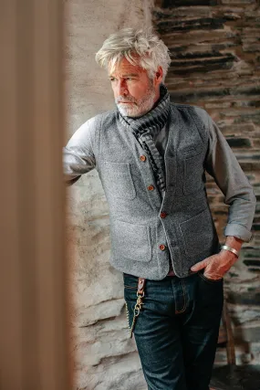 &SONS Drifter Wool Waistcoat Grey