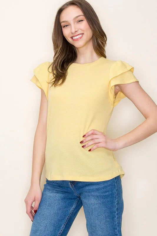 AMY RUFFLE SLEEVE TOP