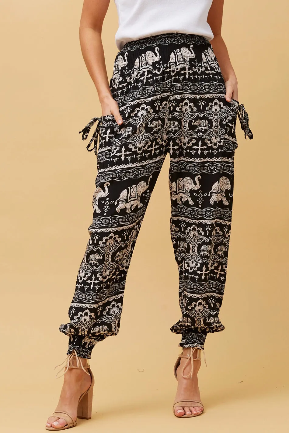 ANIMAL PRINT BOHO HAREM PANTS