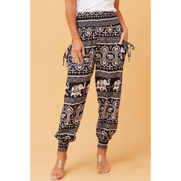 ANIMAL PRINT BOHO HAREM PANTS