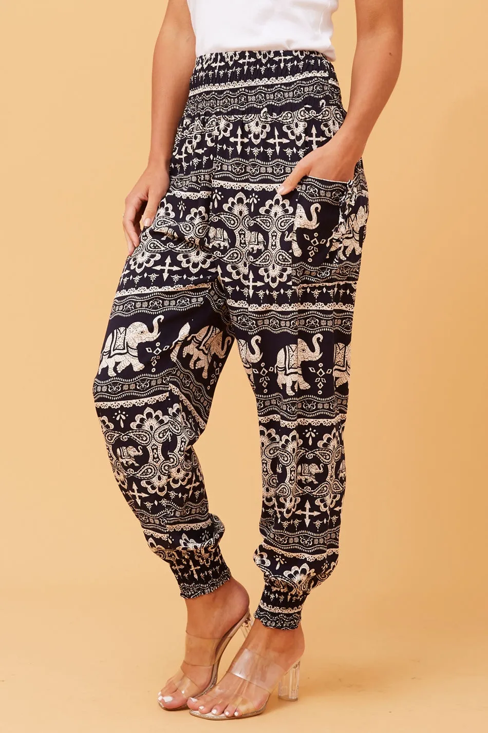 ANIMAL PRINT BOHO HAREM PANTS