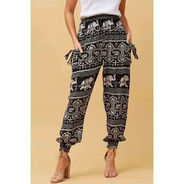 ANIMAL PRINT BOHO HAREM PANTS