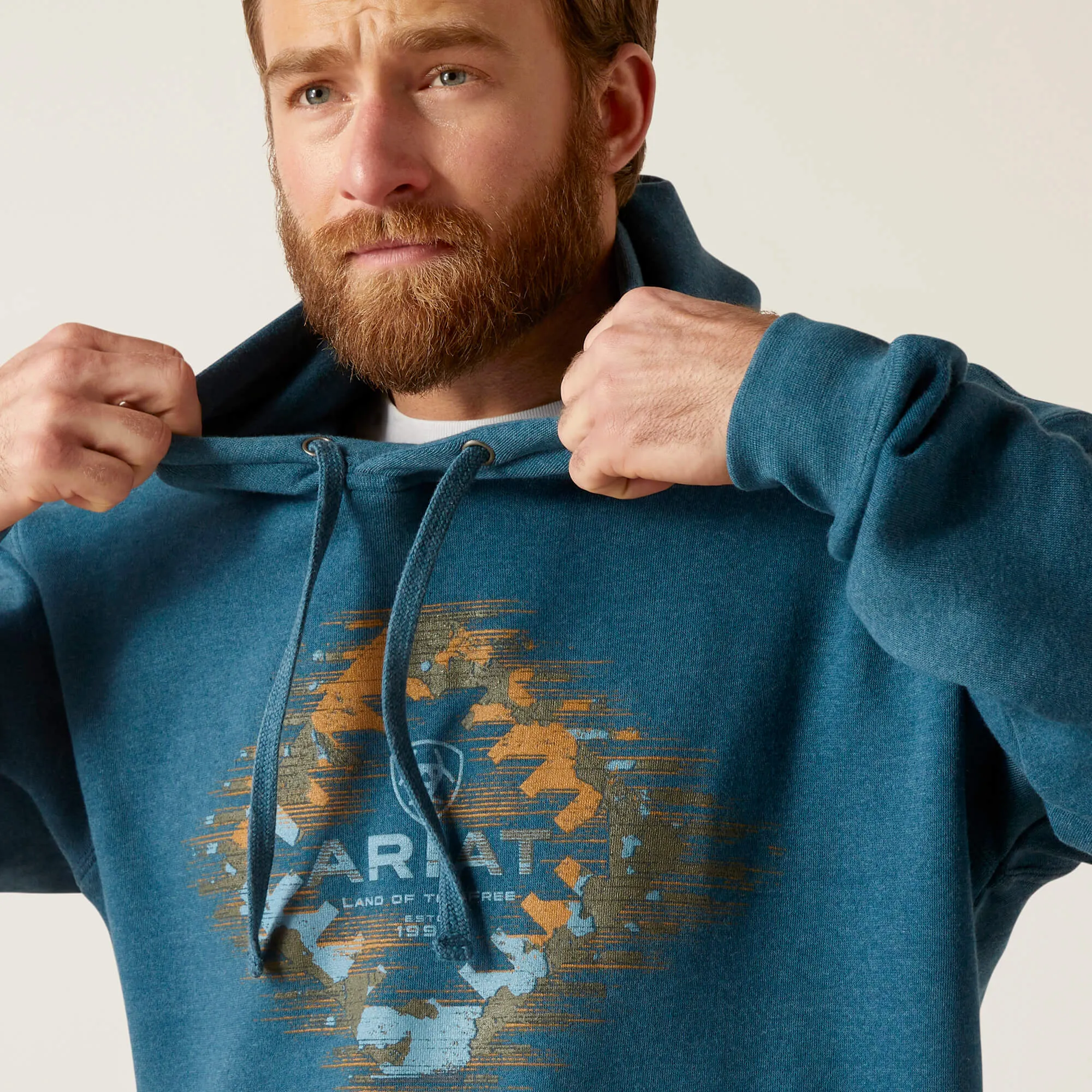 Ariat Men's Hydra Heather Logo Southwest Hoodie