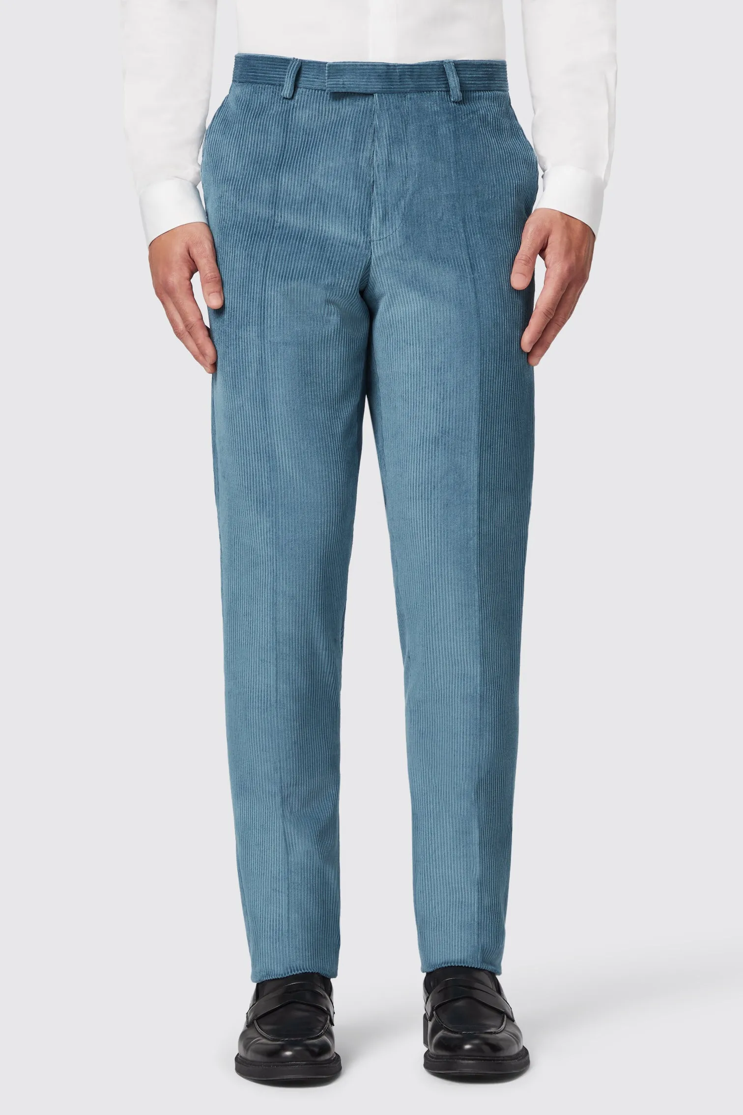 Aston Slim Fit Blue Corduroy Trousers