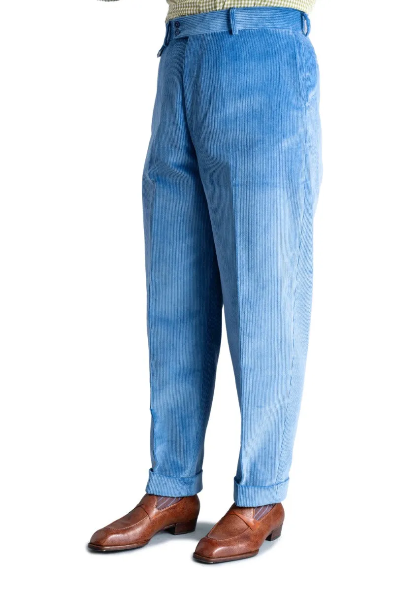 Azure Blue Stancliffe Corduroy Trousers