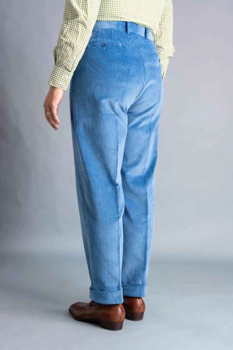 Azure Blue Stancliffe Corduroy Trousers