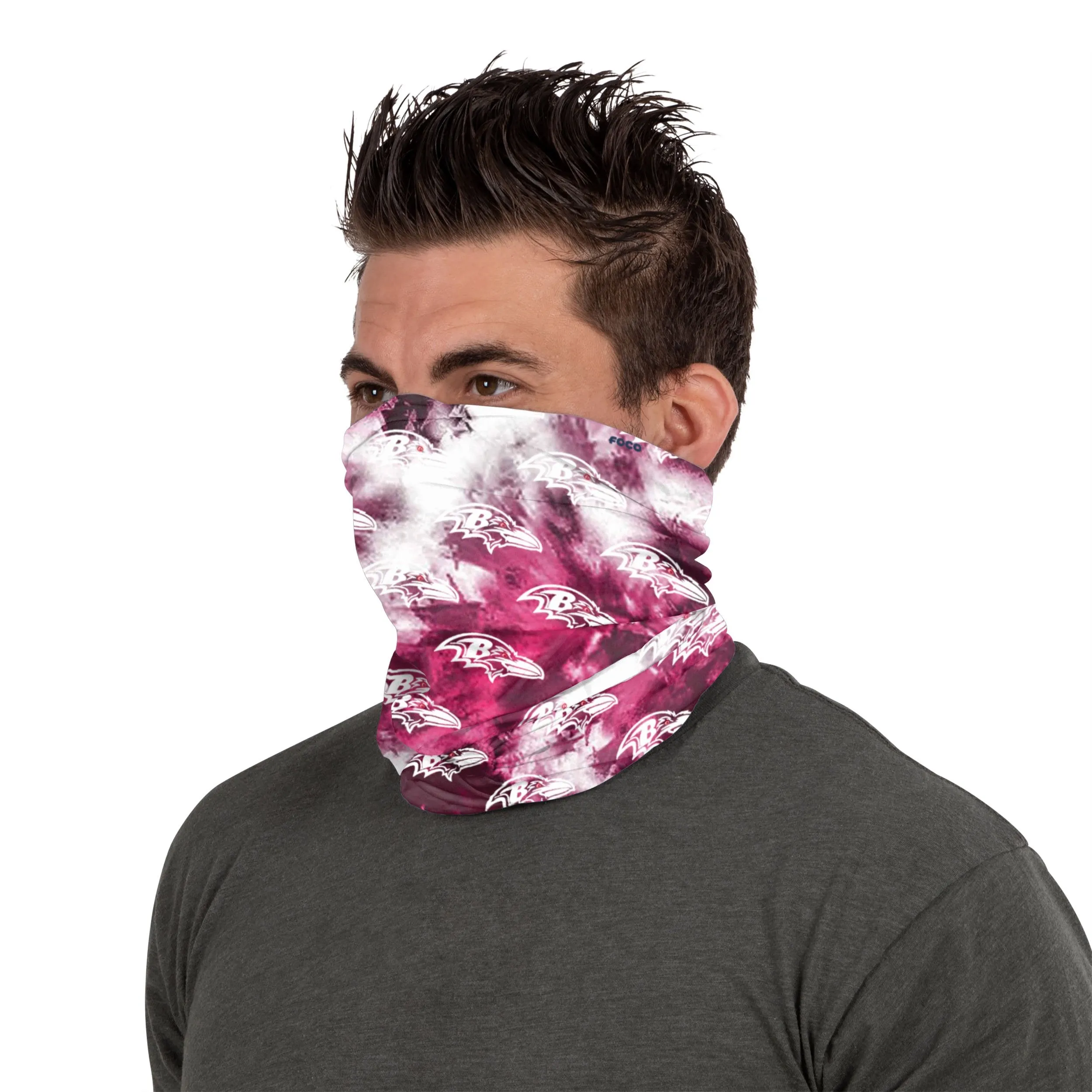 Baltimore Ravens NFL Pink Tie-Dye Gaiter Scarf