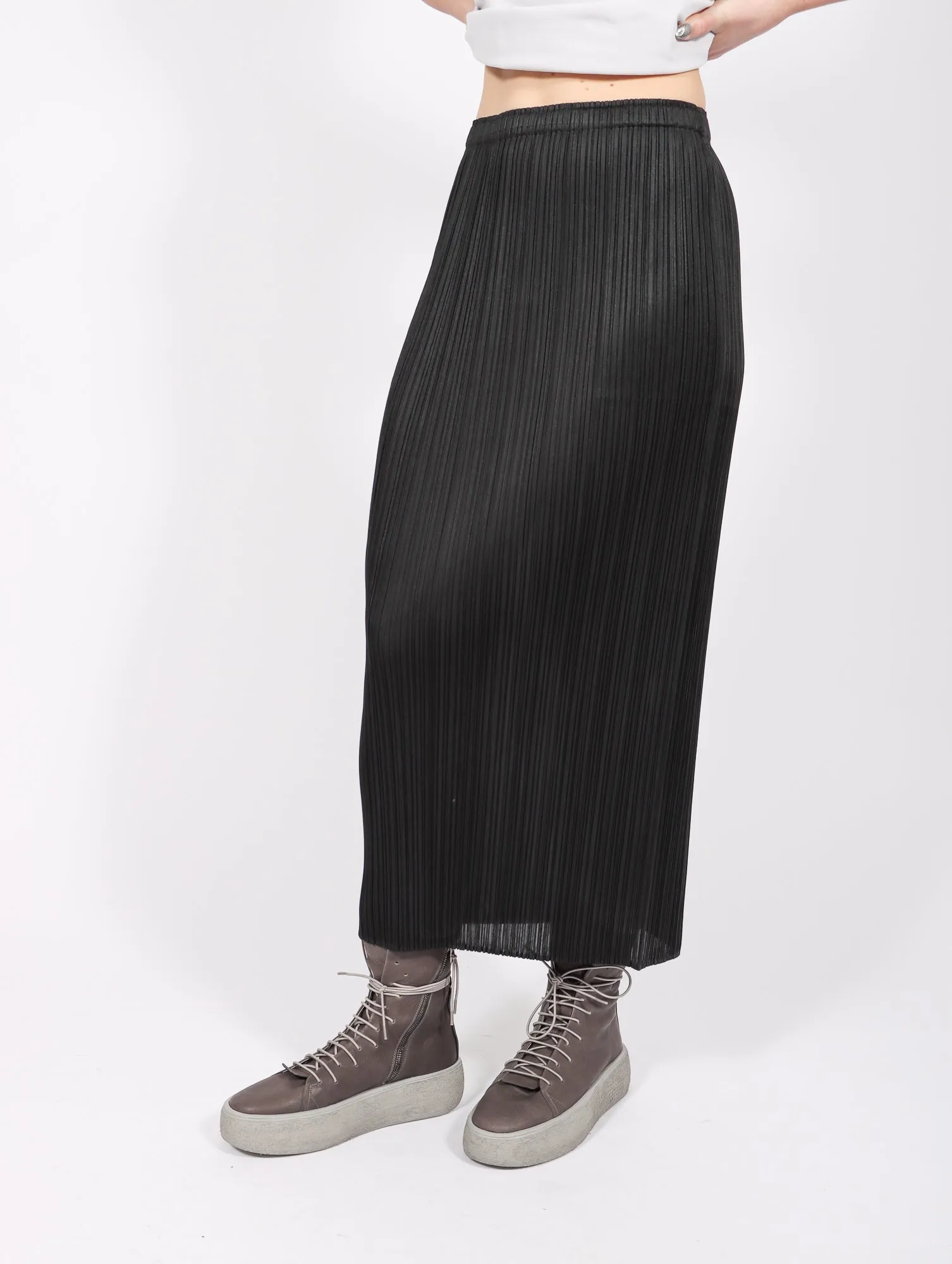 Basics Skirt in Black by Pleats Please Issey Miyake