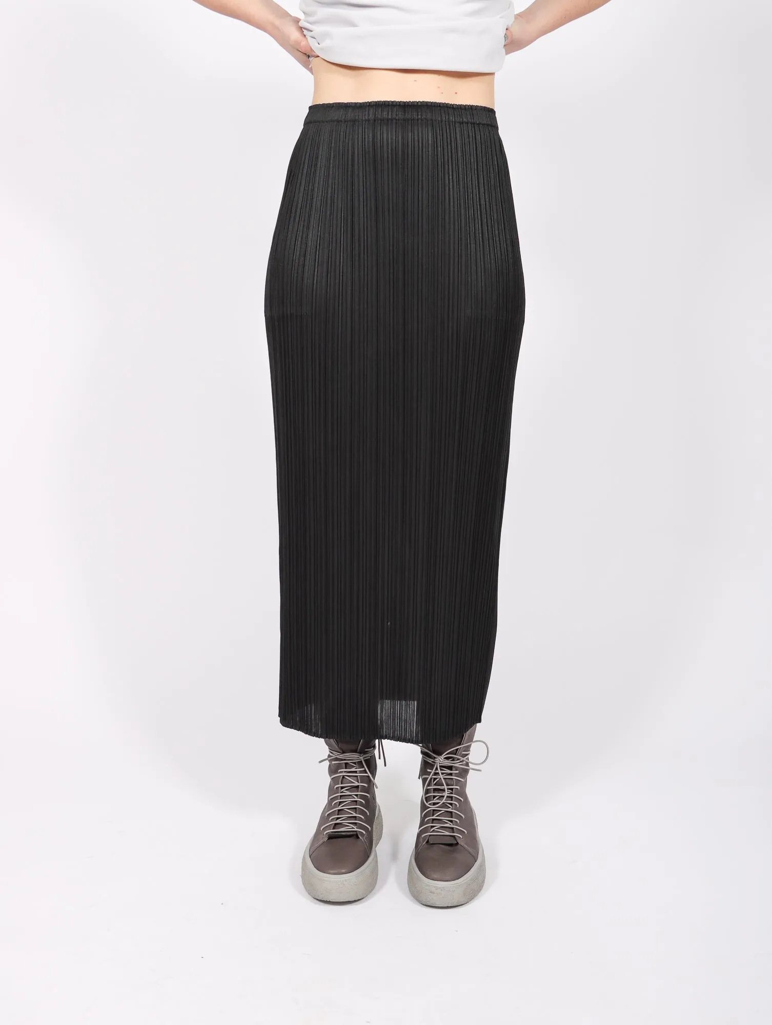 Basics Skirt in Black by Pleats Please Issey Miyake