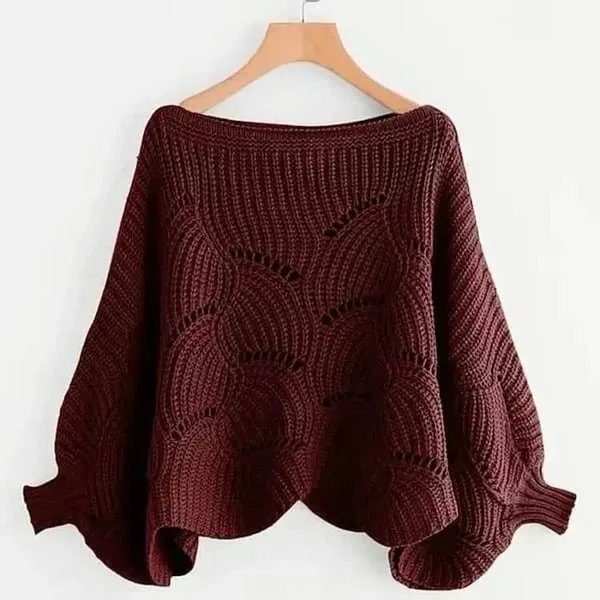 Bat Sleeve Knitting Shawl