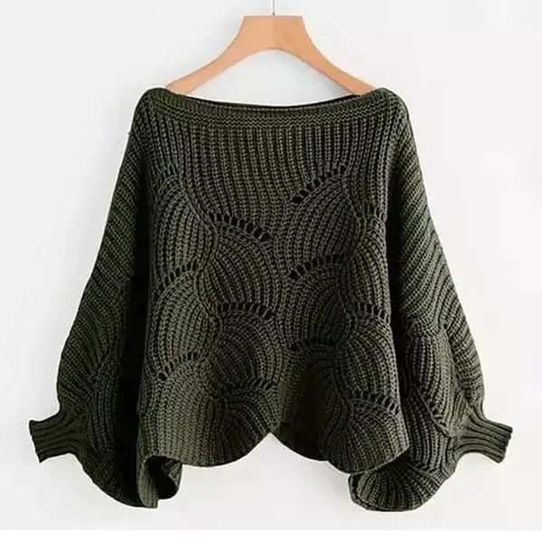 Bat Sleeve Knitting Shawl