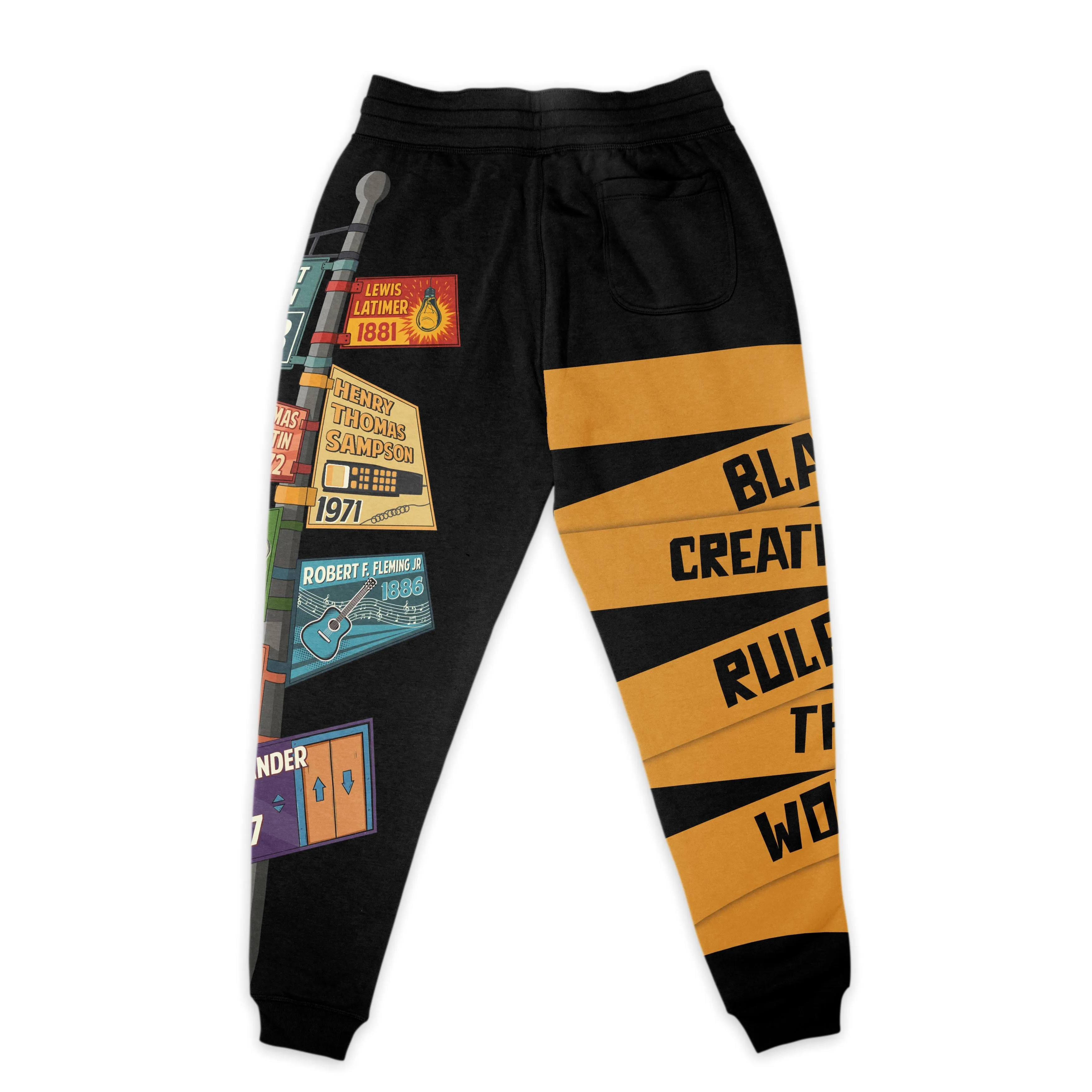 Black Creativity Rules The World All-over Hoodie and Joggers Set