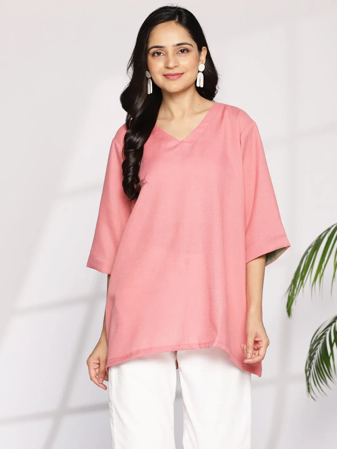 Blush CottonSlub CasualTop