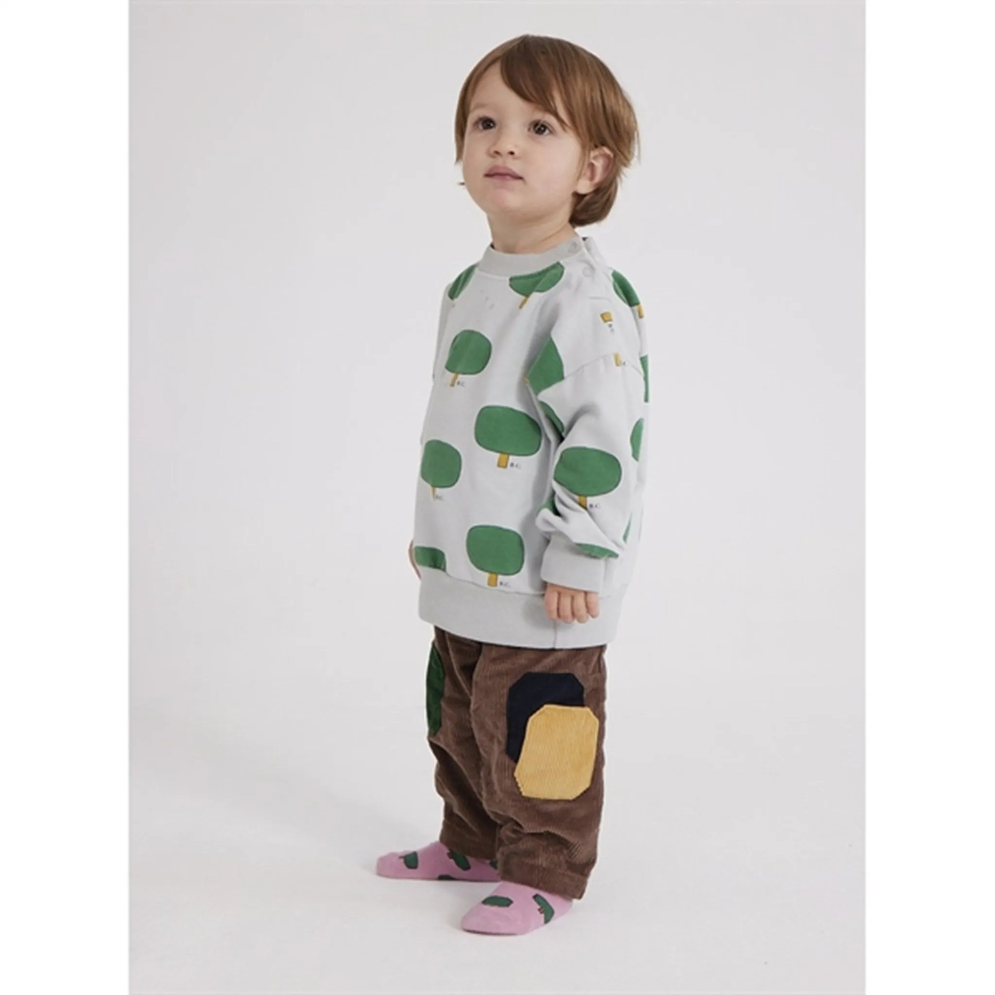 Bobo Choses Brown Color Block Corduroy Pants