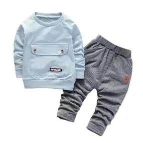 Boy Cotton Clothing Fashion Baby Jacket Pants 2 Pcs