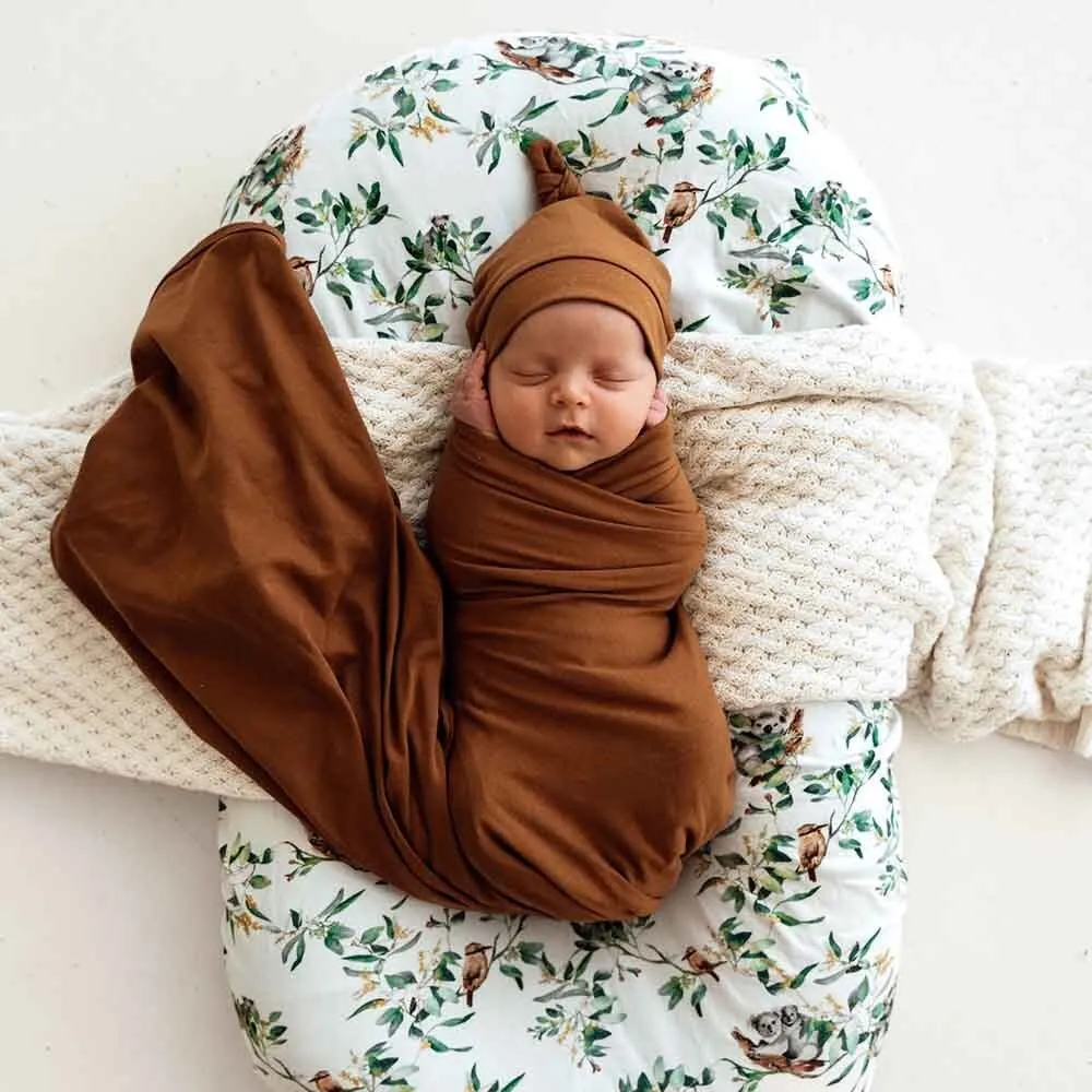 Bronze Organic Jersey Wrap & Beanie Set