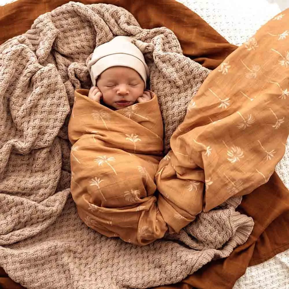 Bronze Palm Organic Muslin Wrap