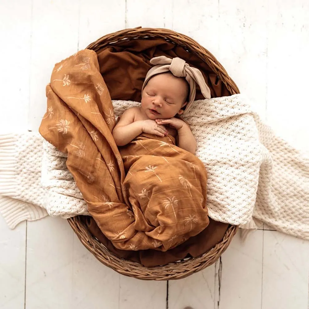 Bronze Palm Organic Muslin Wrap