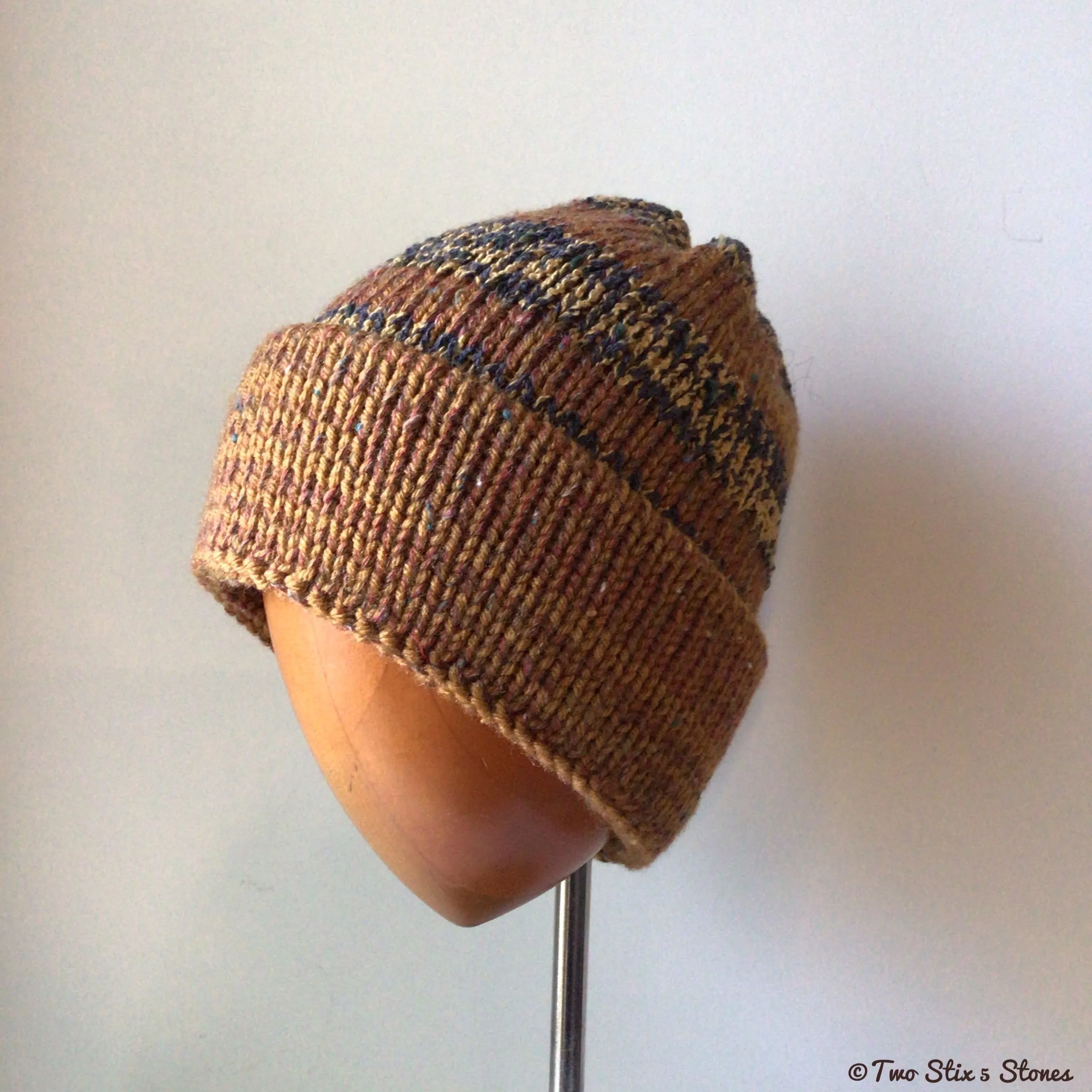 Bronze Tweed Rolled Brim Beanie