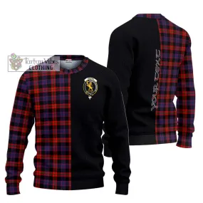 Brown (Broun) Tartan Ugly Sweater with Family Crest and Half Of Me Style