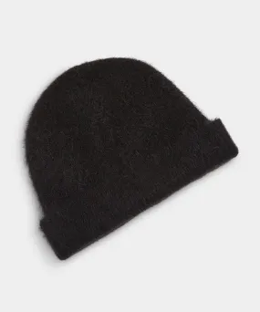 Brushed Alpaca Beanie in Black