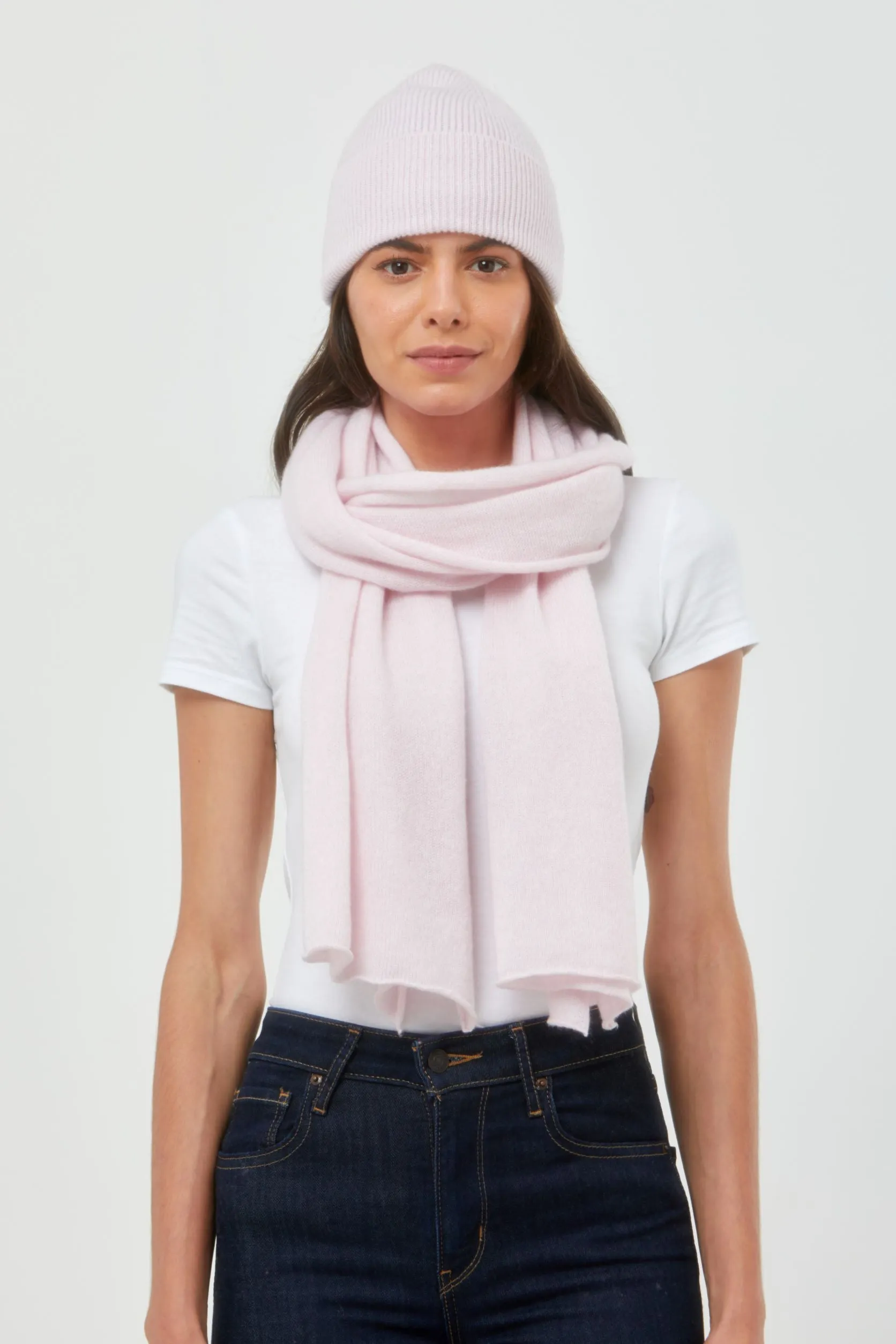 Bundle: Cashmere Scarf & Fisherman Style Hat