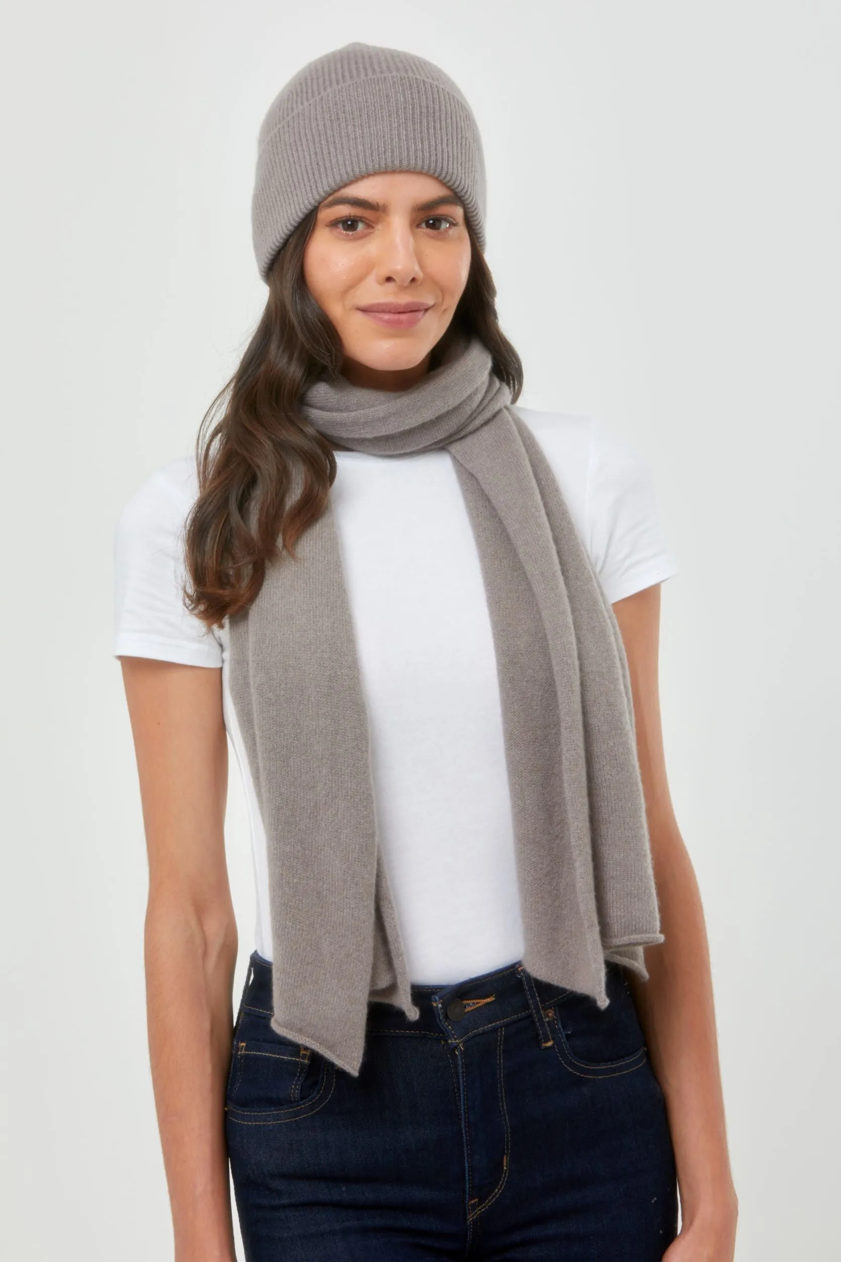 Bundle: Cashmere Scarf & Fisherman Style Hat