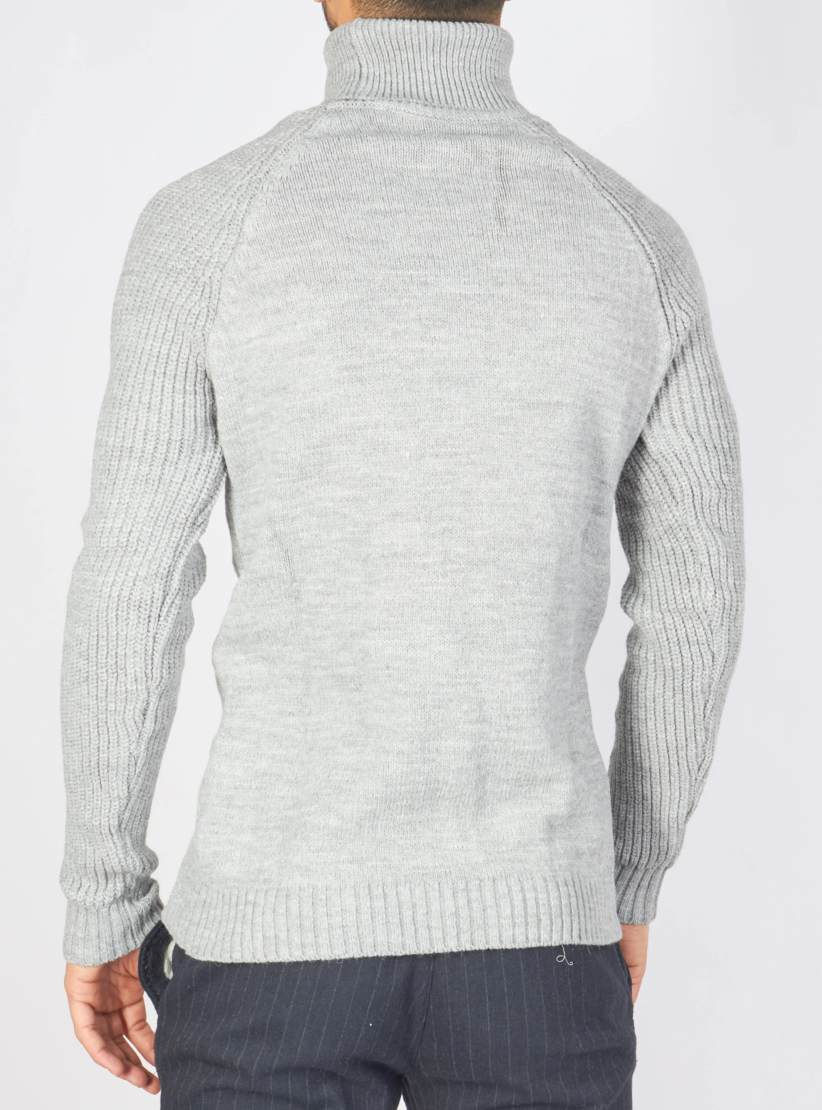 Buyer's Choice Sweater - Turtleneck Knit - Grey - T3720