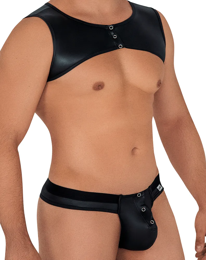 Candyman 99612 Harness Thong Outfit Black