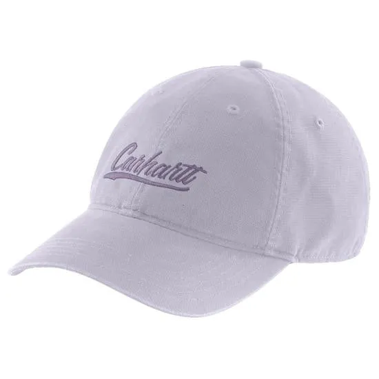 Canvas Script Graphic Cap - Lavender